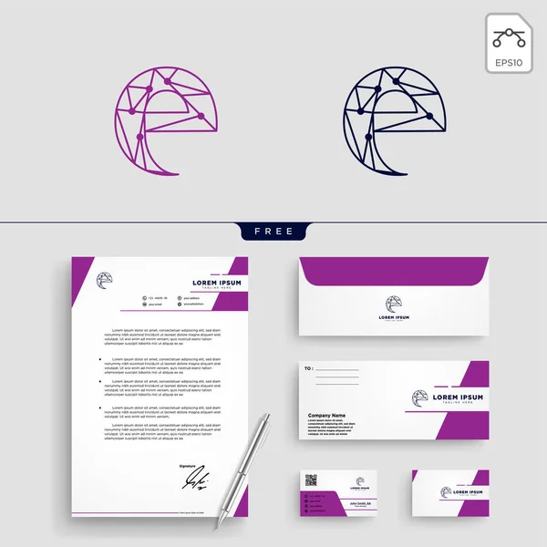 Minimale Anfängliche Logo Vorlage Vektorillustration Und Schreibwaren Design Briefpapier Visitenkarte — Stockvektor