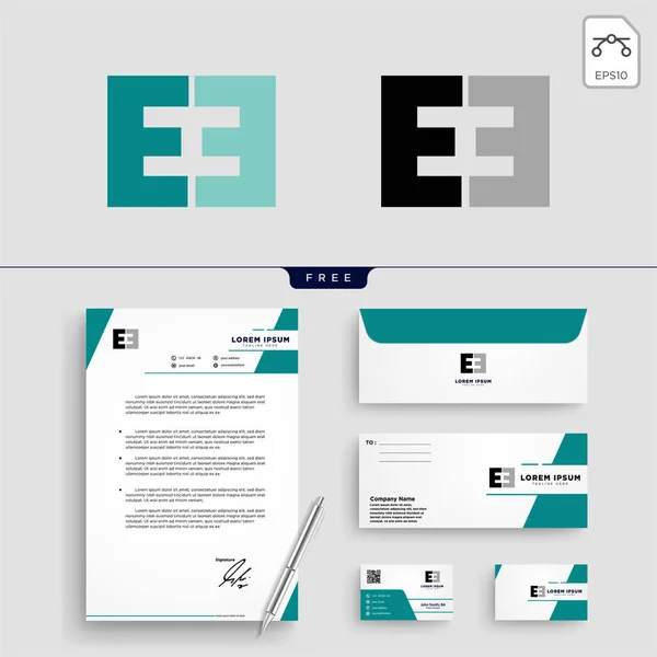 Minimale Anfängliche Logo Vorlage Vektorillustration Und Schreibwaren Design Briefpapier Visitenkarte — Stockvektor