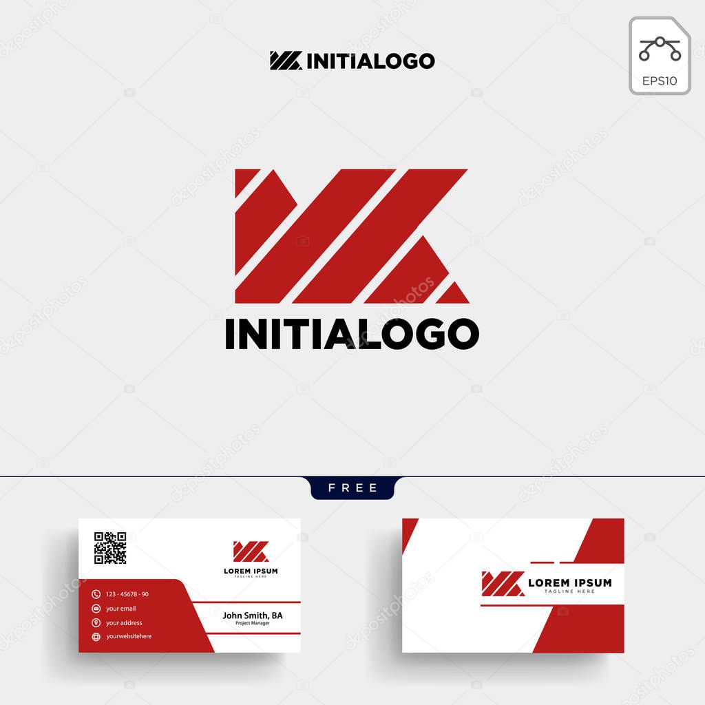 MK INITIAL LOGO TEMPLATE VECTOR ILLUSTRATION AND YOU GET BUSINESS CARD
