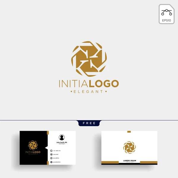 Anfängliche Luxus Logo Vorlage Vektorillustration Und Visitenkartendesign — Stockvektor