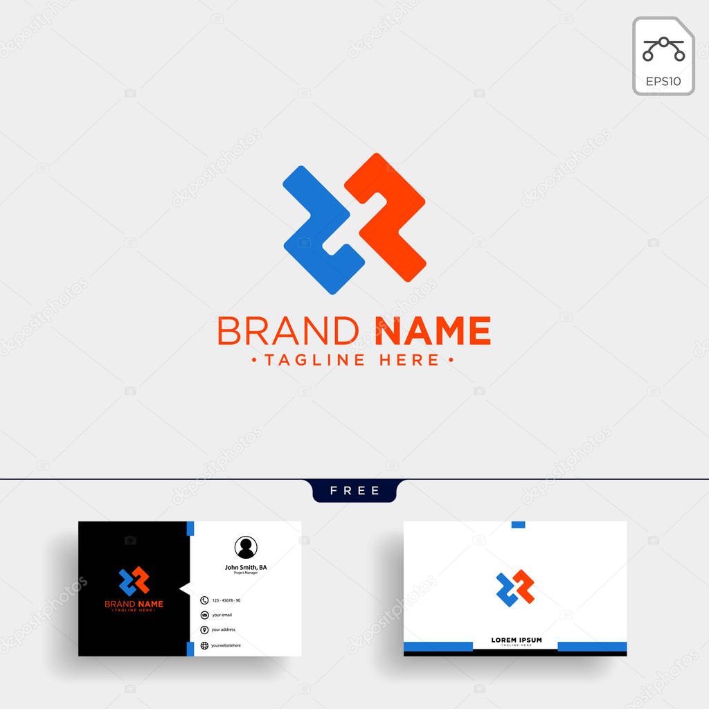 initial DP abstract geometric logo template vector illustration and business card design