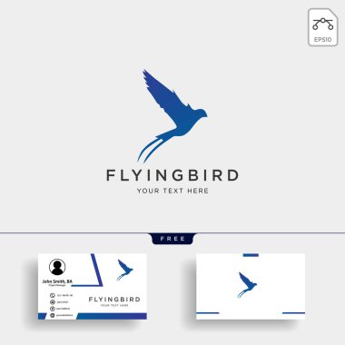uçan kuş swallow yaratıcı logo şablonu vektör çizim vektör kartvizit şablonuyla -