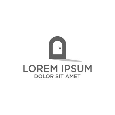 Kapı simgesi, logo şablonu için en az logo tasarım vektör çizim ve ilham logosu