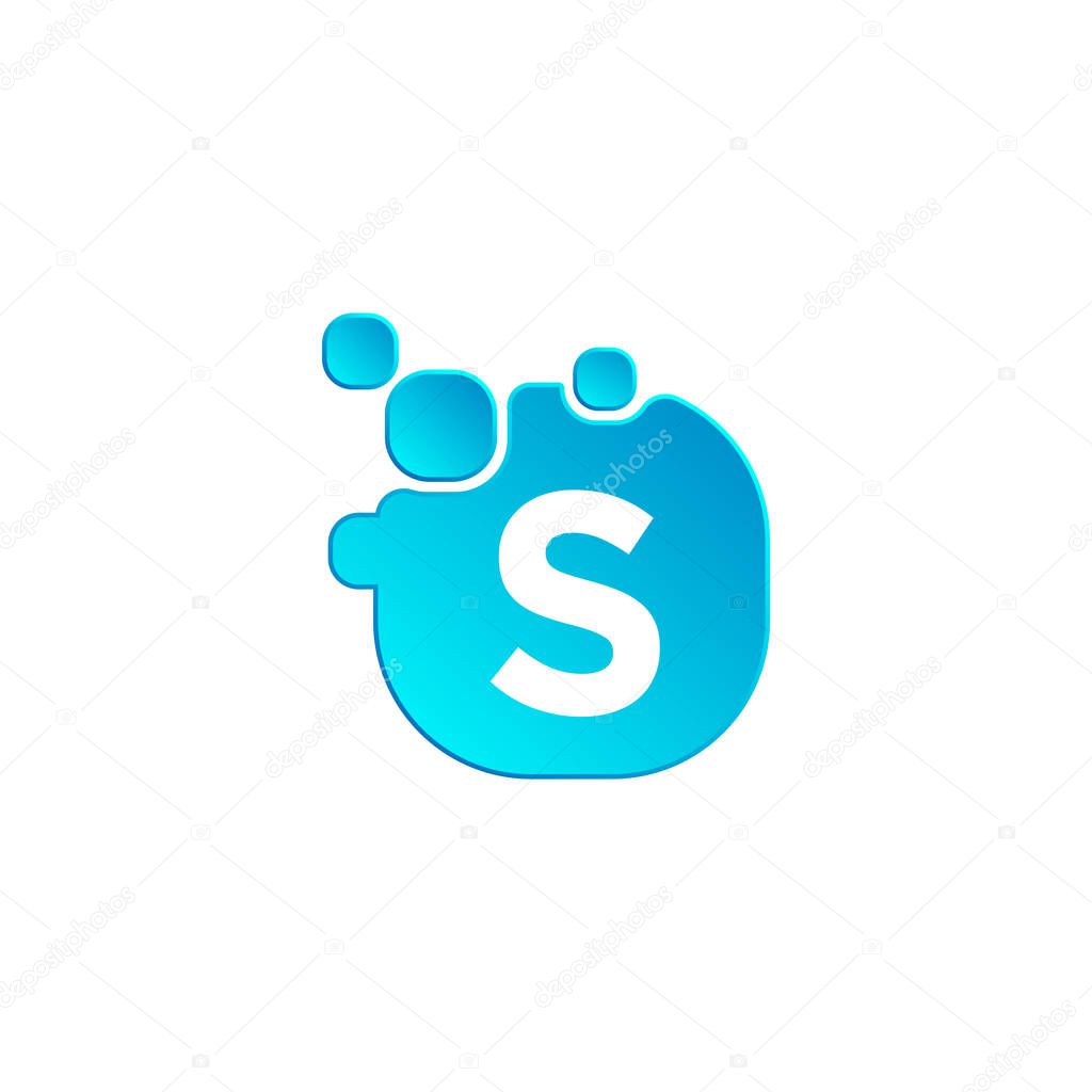 Letter s Bubble logo template or icon vector illustration, isolated elements