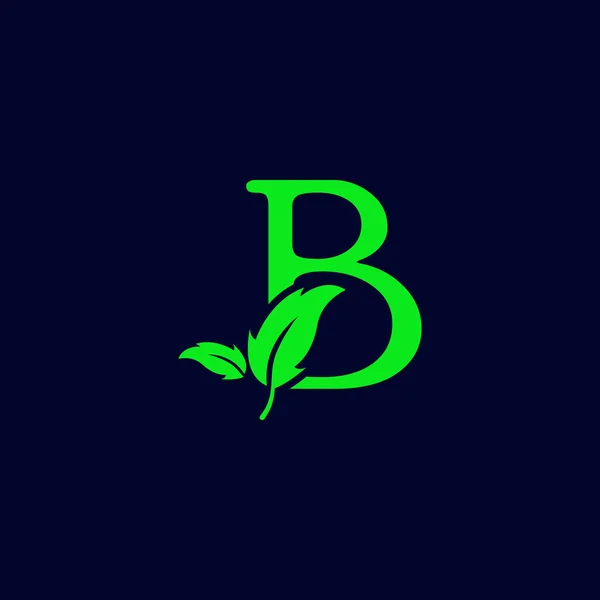 letter b leaf nature, eco green logo template vector illustration