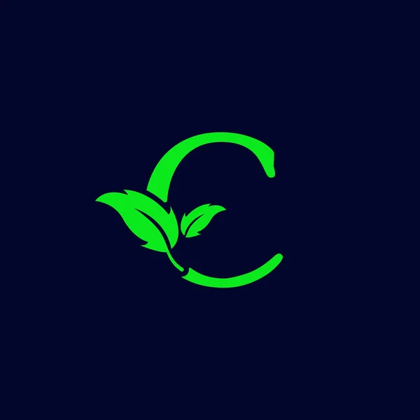 Litera Liść Natura Eko Zielone Logo Szablon Wektor Ilustracja — Wektor stockowy