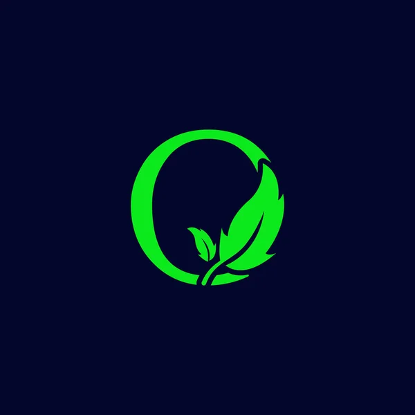 Letter Leaf Nature Eco Green Logo Template Vector Illustration — Stock Vector
