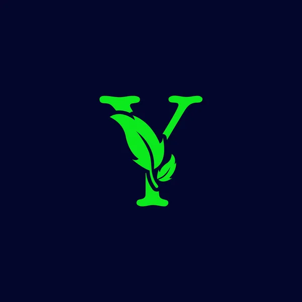 Písmeno Listy Příroda Eco Zelené Logo Šablona Vektorové Ilustrace — Stockový vektor