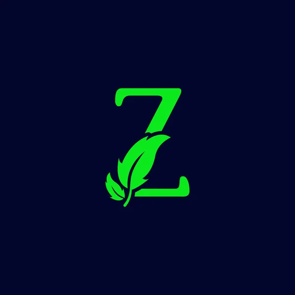 Bokstaven Leaf Natur Eco Grön Logotyp Mall Vektorillustration — Stock vektor
