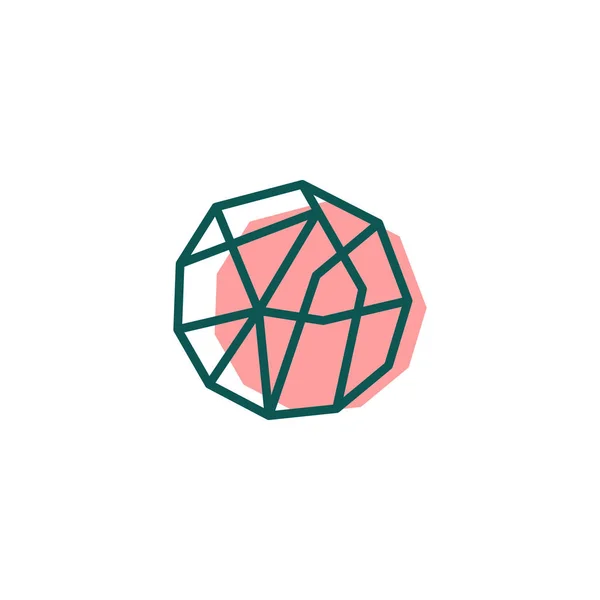 Pedra Diamante Gem Modelo Logotipo Criativo Ícone Elementos Isolados Ilustração — Vetor de Stock