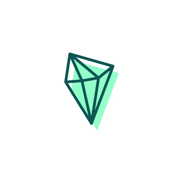 Pedra Diamante Gem Modelo Logotipo Criativo Ícone Elementos Isolados Ilustração — Vetor de Stock