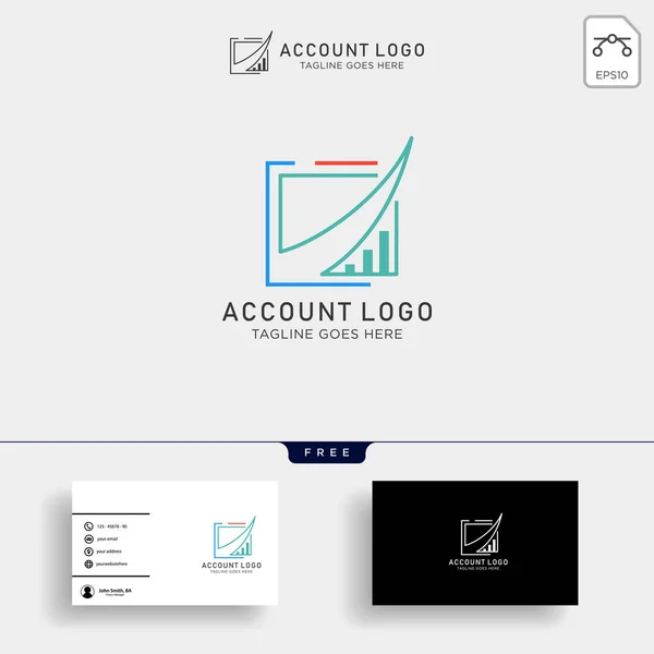 Comptabilité Finance Créative Modèle Logo Vecteur Isolé Avec Conception Carte — Image vectorielle