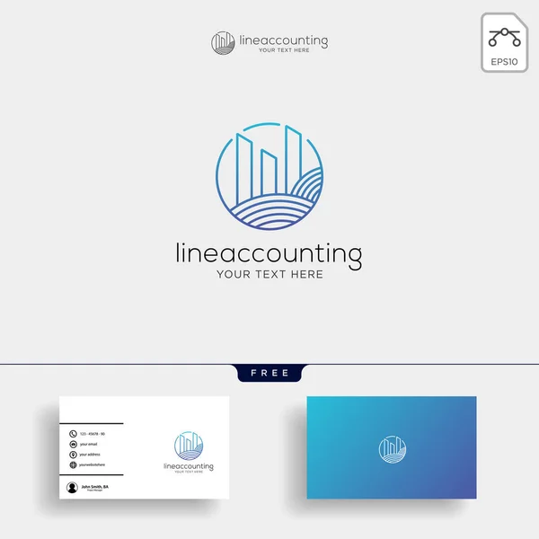 Buchhaltung Finanzen Kreative Logo Vorlage Vektor Isoliert Mit Visitenkarten Design — Stockvektor