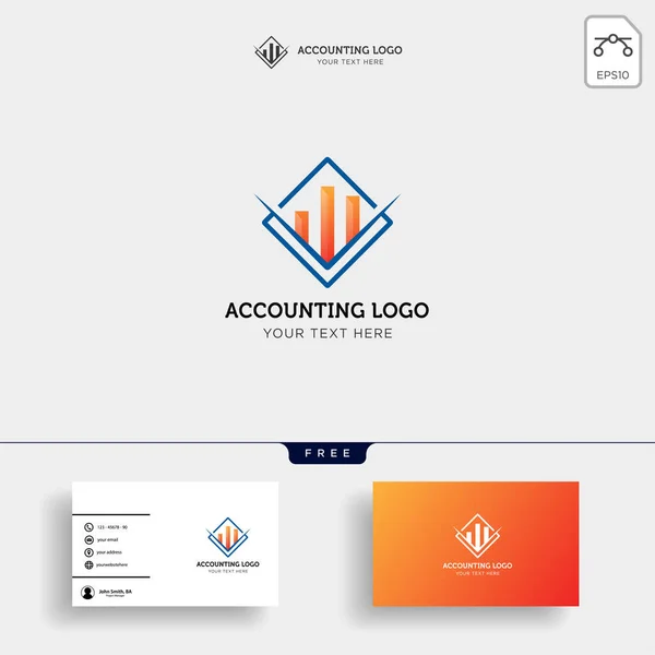 Contabilidad Finanzas Creativo Logotipo Plantilla Vector Aislado Con Diseño Tarjetas — Vector de stock