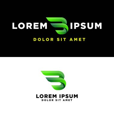 B yaratıcı logo şablonu vektör çizim, simge elemanları izole mektup - vektör