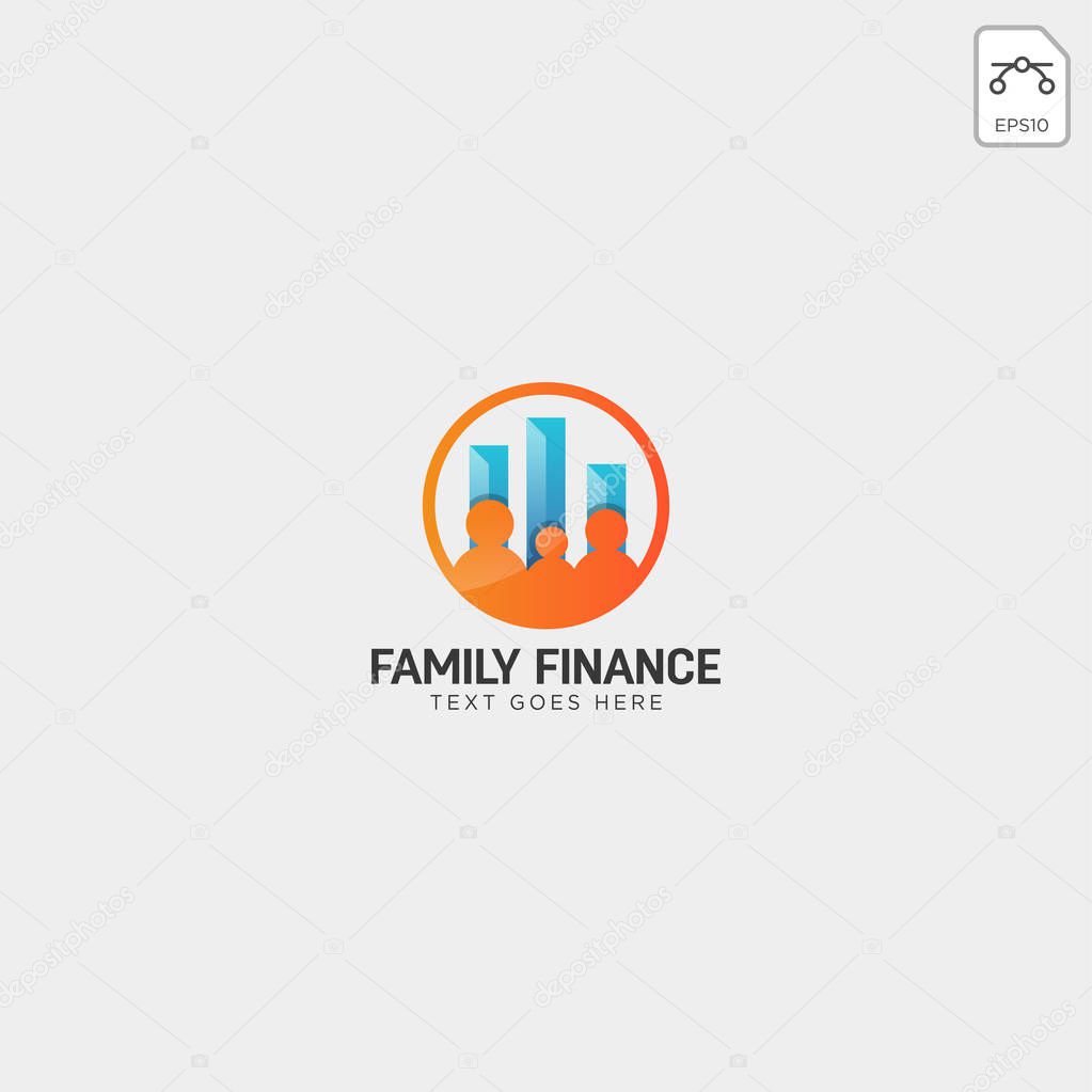 Family finance, business logo template vector illustration icon element isolated