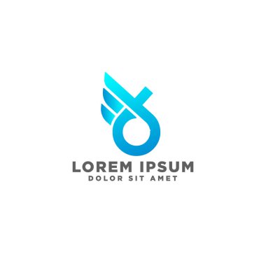 mektup B kanatları yaratıcı bir fikir logo şablonu vektör illüstrasyon simge öğesini