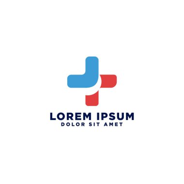 Çapraz yaratıcı logo şablonu vektör çizim tıbbi