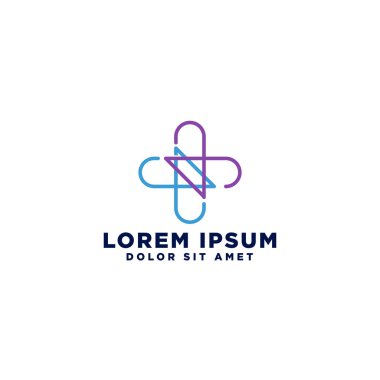 Çapraz yaratıcı logo şablonu vektör çizim tıbbi