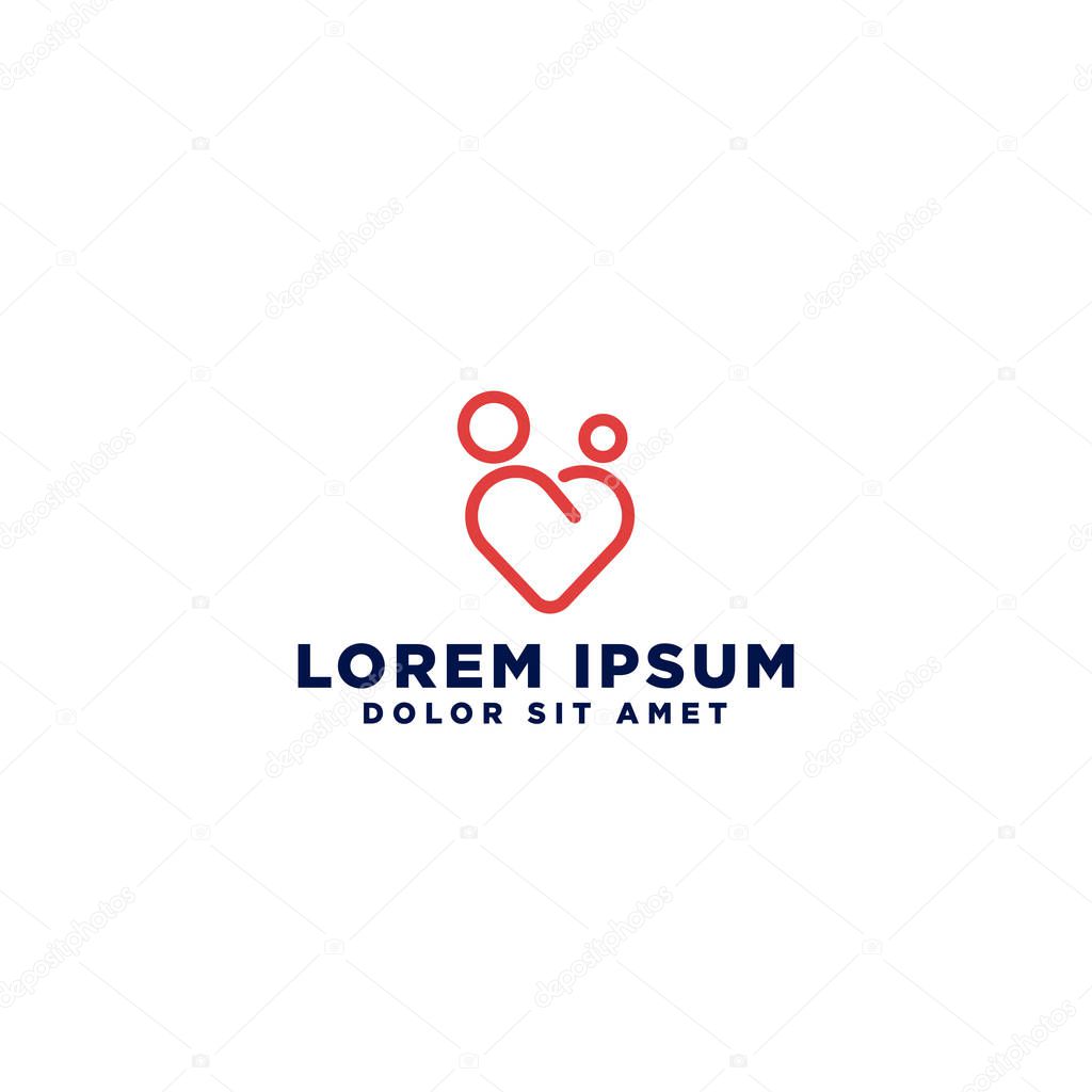 Children care, baby care logo template vector illustration, icon elements with business card