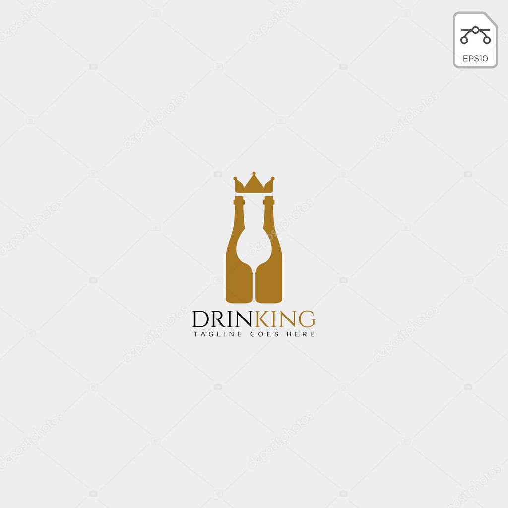 Dring king, royal, crown logo template vector illustration, elements isolated