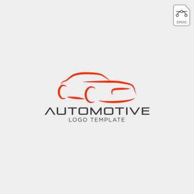 Araba otomotiv logo basit bir çizgi grafik tasarım şablonu vektör - vektör