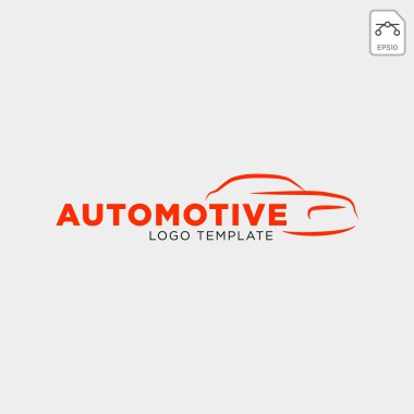 Araba otomotiv logo basit bir çizgi grafik tasarım şablonu vektör - vektör