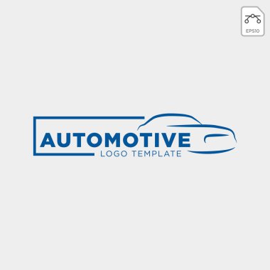 Araba otomotiv logo basit bir çizgi grafik tasarım şablonu vektör - vektör