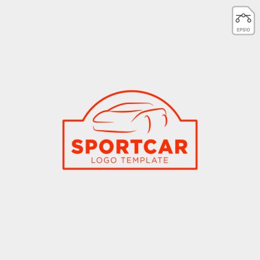 Araba otomotiv logo basit bir çizgi grafik tasarım şablonu vektör - vektör