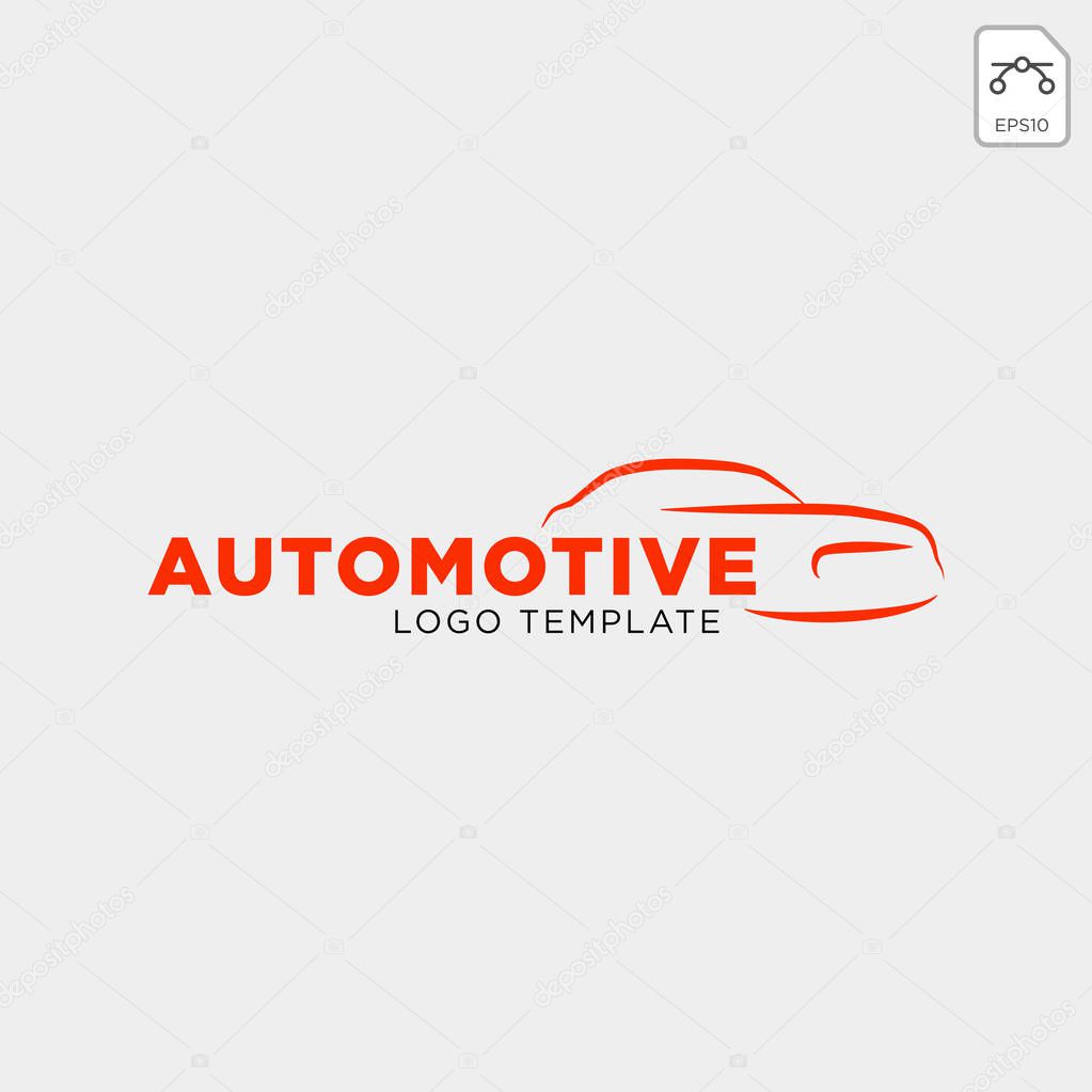 Car automotive logo in simple line graphic design template vector - Vector