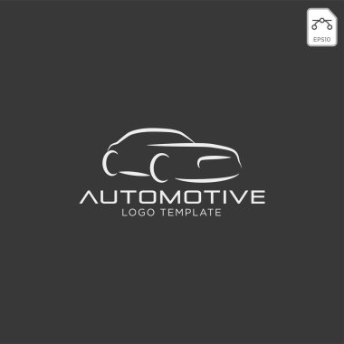 Araba otomotiv logo basit bir çizgi grafik tasarım şablonu vektör - vektör