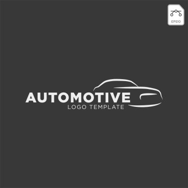 Araba otomotiv logo basit bir çizgi grafik tasarım şablonu vektör - vektör