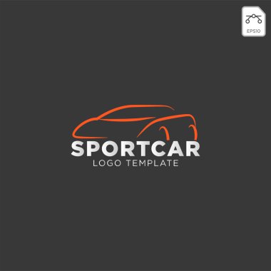 Araba otomotiv logo basit bir çizgi grafik tasarım şablonu vektör - vektör