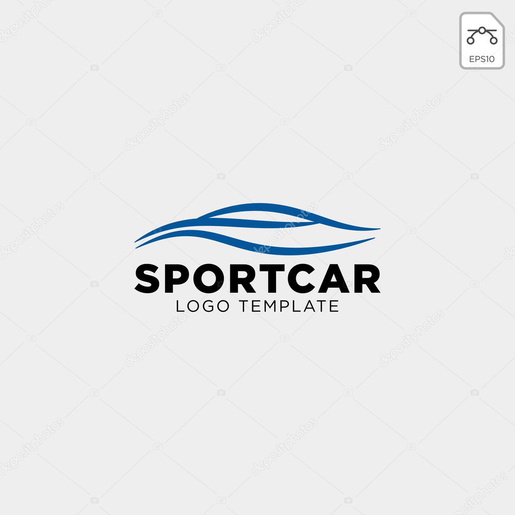 Car automotive logo in simple line graphic design template vector - Vector