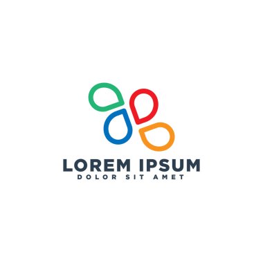 İzole iş logo şablonu vektör illüstrasyon simge soyut - vektör