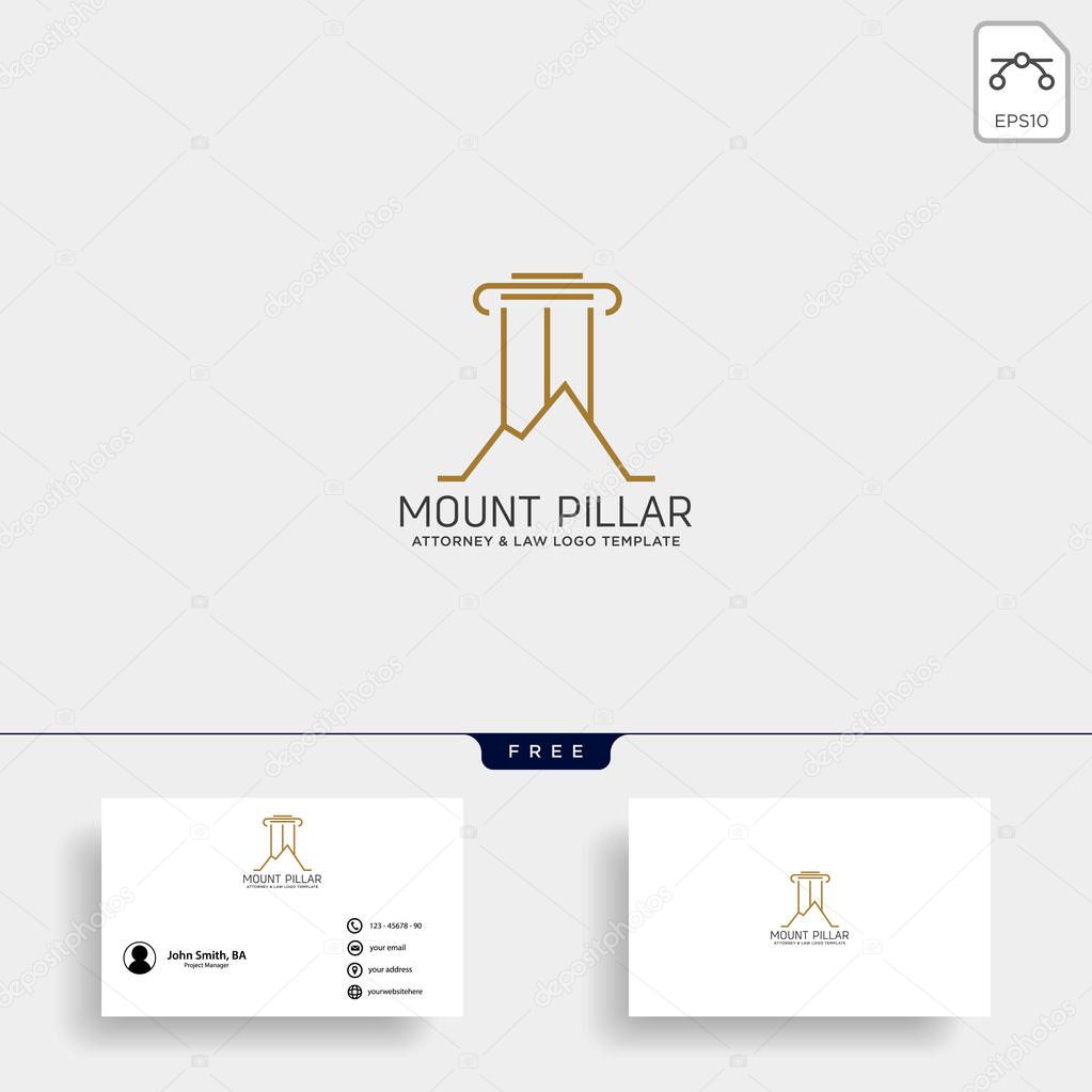 Elegant attorney logo line design template illustration - vector