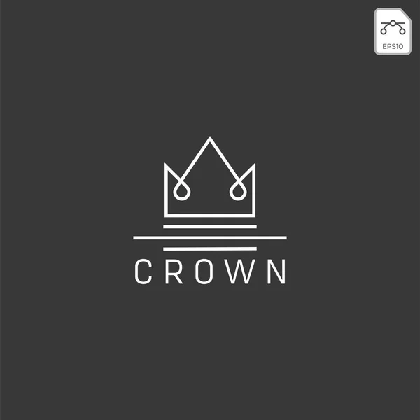 Crown Royal Queen Line Logo Template Vector Illustration Business Card — Stock Vector