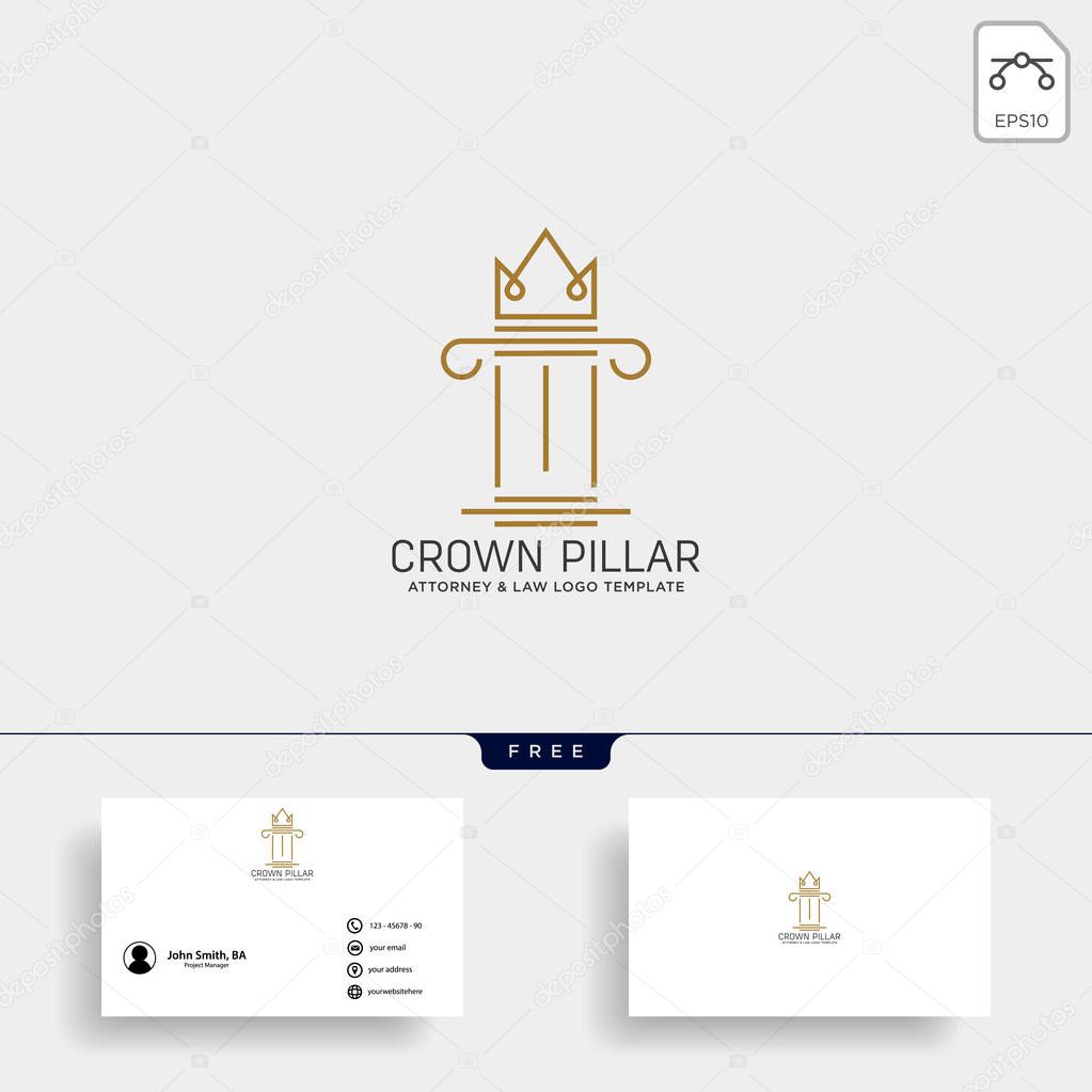 Elegant attorney logo line design template illustration - vector