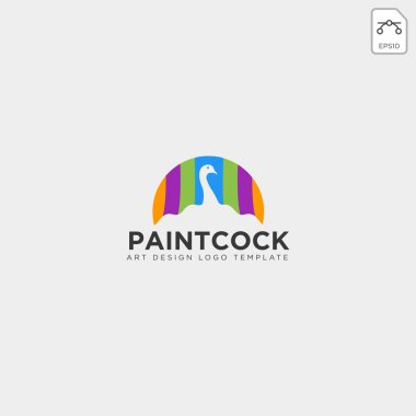 boya gökkuşağı renkler logo şablonu peacock - vektör