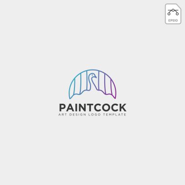 boya gökkuşağı renkler logo şablonu peacock - vektör