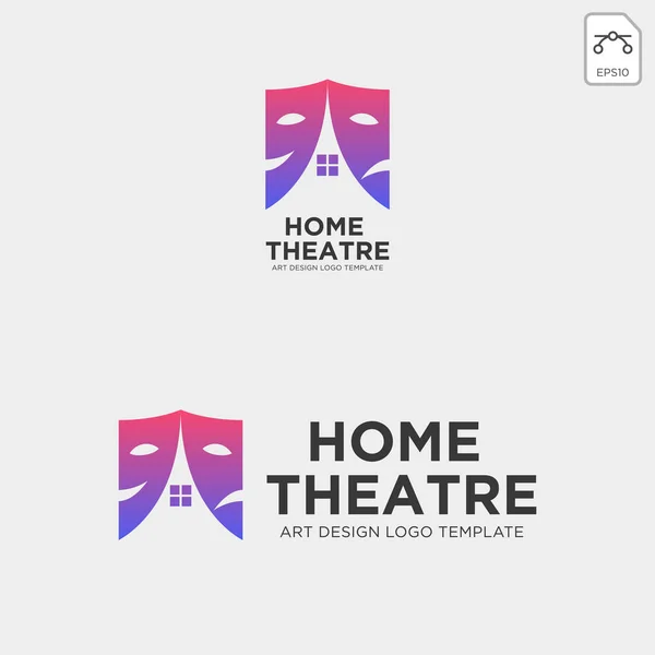 Tiyatro Maskesi Aktör Logo Şablonu Vektör Simge Öğenin Vektör — Stok Vektör