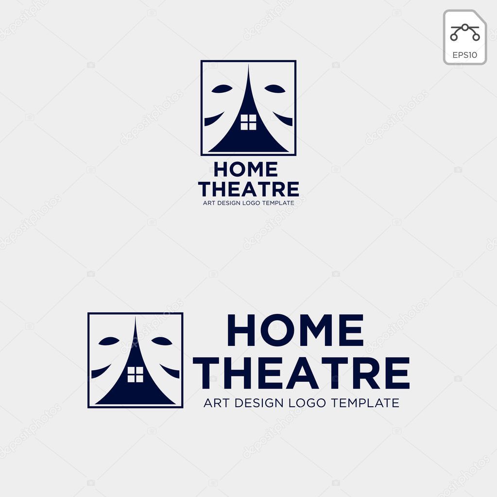 Home theater mask actor logo template vector icon element - vector