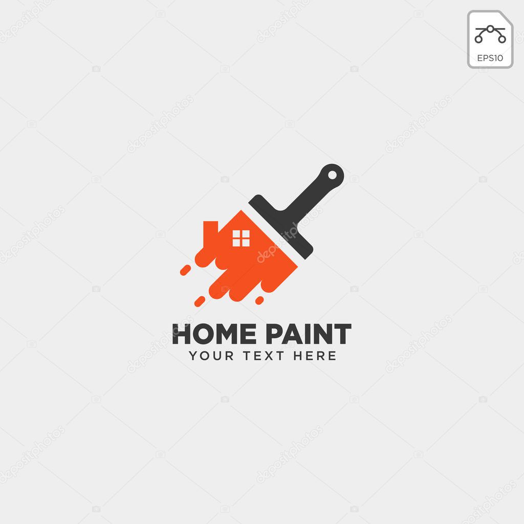 home paint brush colorful logo template vector icon element - vector