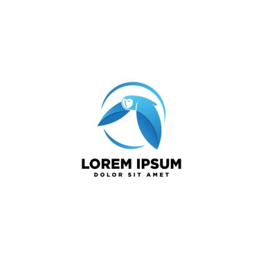 baykuş line sanat iş logo şablonu vektör çizim simgesini öğesi