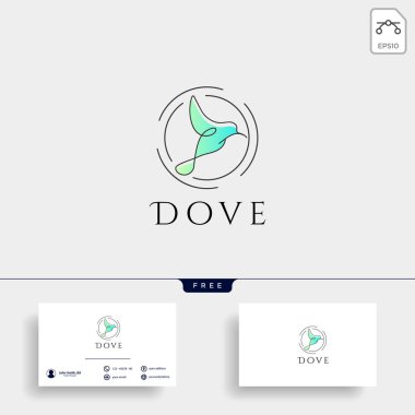 Güvercin uçan kuş kozmetik Logo şablonu vektör simge eleman izole