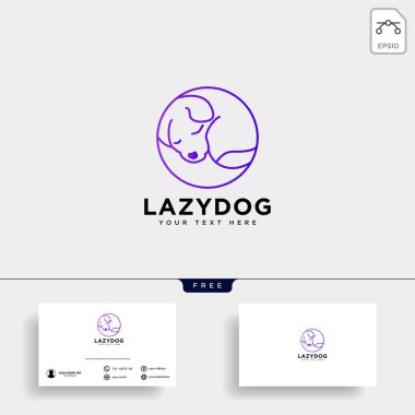 Danışmanlık, logo şablonu vektör illüstrasyon iş kart ile evde beslenen hayvan hayvan bakımı