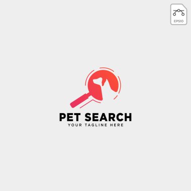 evde beslenen hayvan hayvan logo şablonu ile hat sanat stil simge öğesi izole arama