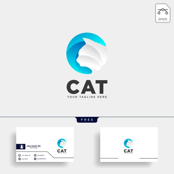 猫ペット動物型ロゴのテンプレート ベクトル アイコン要素分離 — ストックベクタ