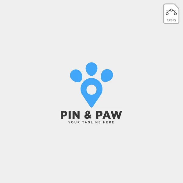 pin or location pet animal logo template vector icon element isolated