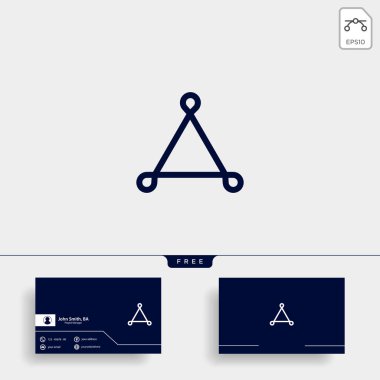 Üçgen çizgi sanat stil şablonu logo vektör simgesi öğesi izole